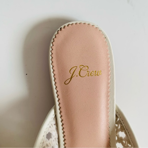 J. Crew Pointed toe Woven Slide Sandal mules white - Picture 3 of 9